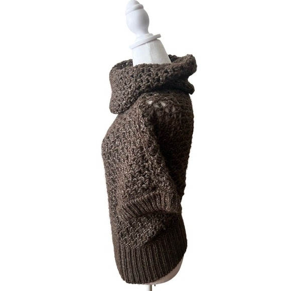 Vintage Escada Knit Virgin Wool Alpaca Blend Sweater Brown Size 38 Made In Italy - Picture 2 of 5